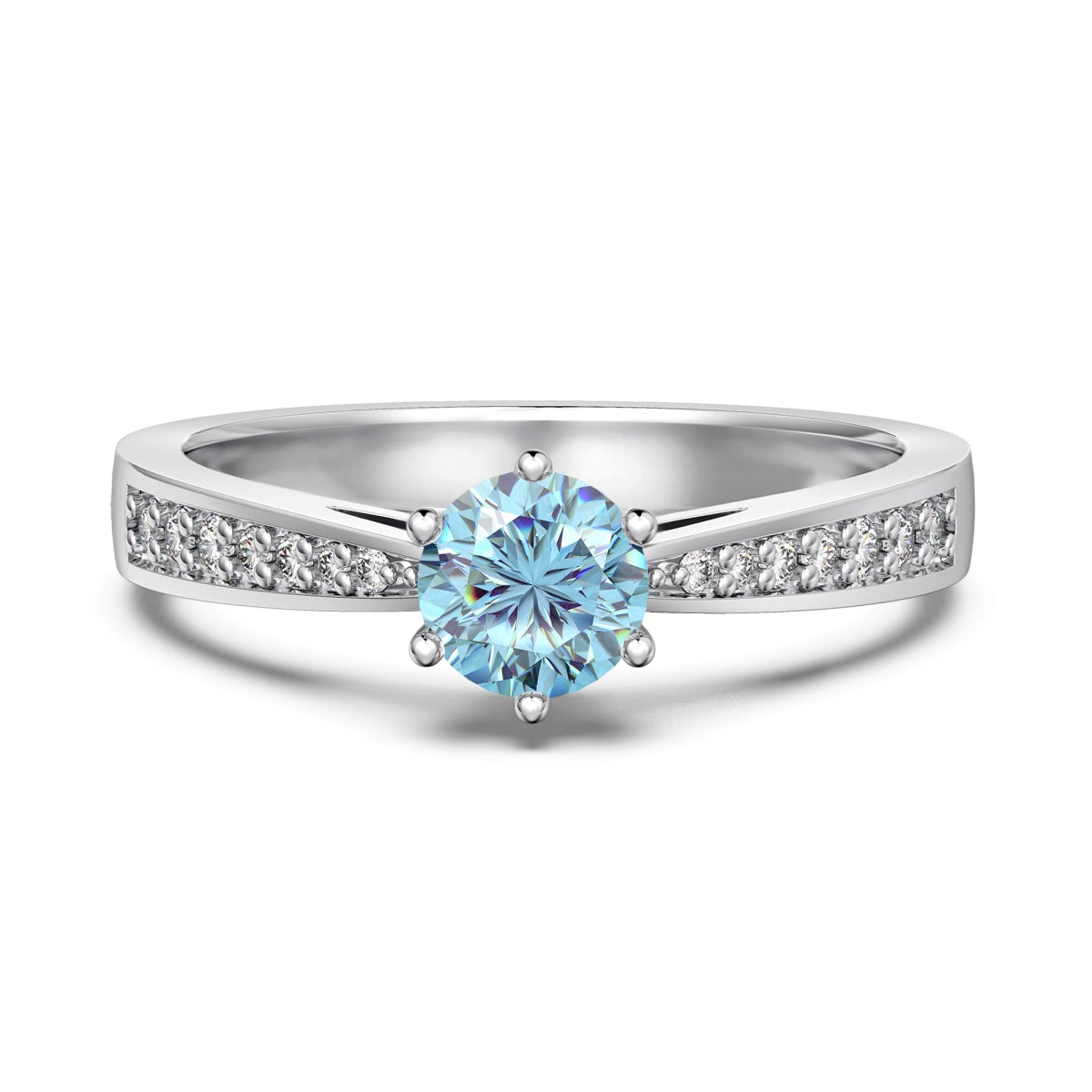 Blue Topaz Silver Ring - December Birthstone