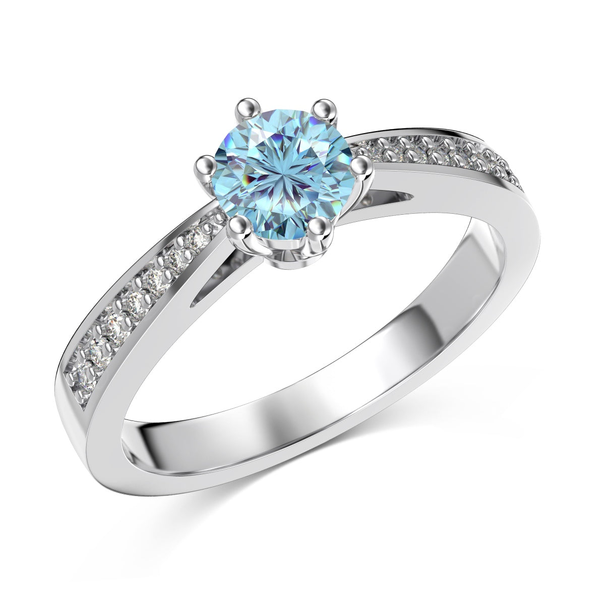 Blue Topaz Silver Ring - December Birthstone