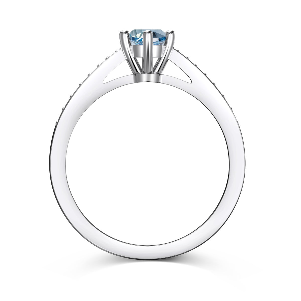 Blue Topaz Silver Ring - December Birthstone