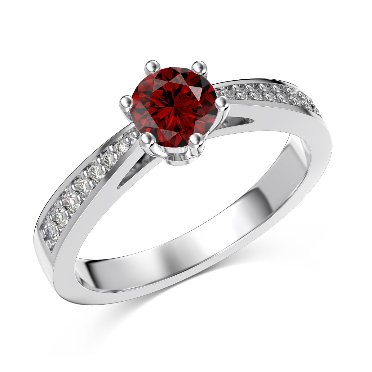 Garnet Silver Ring - January Birthstone