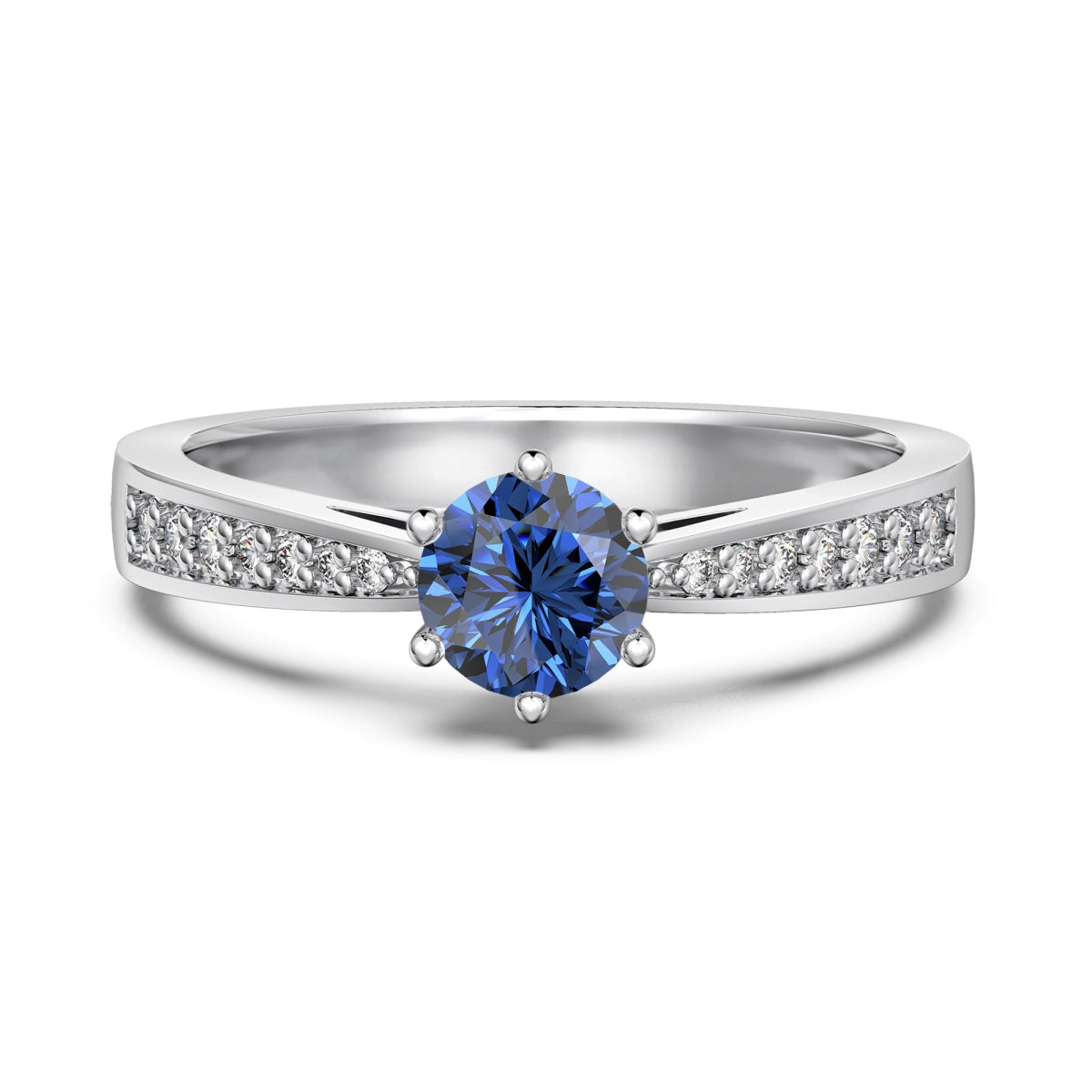 Sapphire Silver Ring - September Birthstone