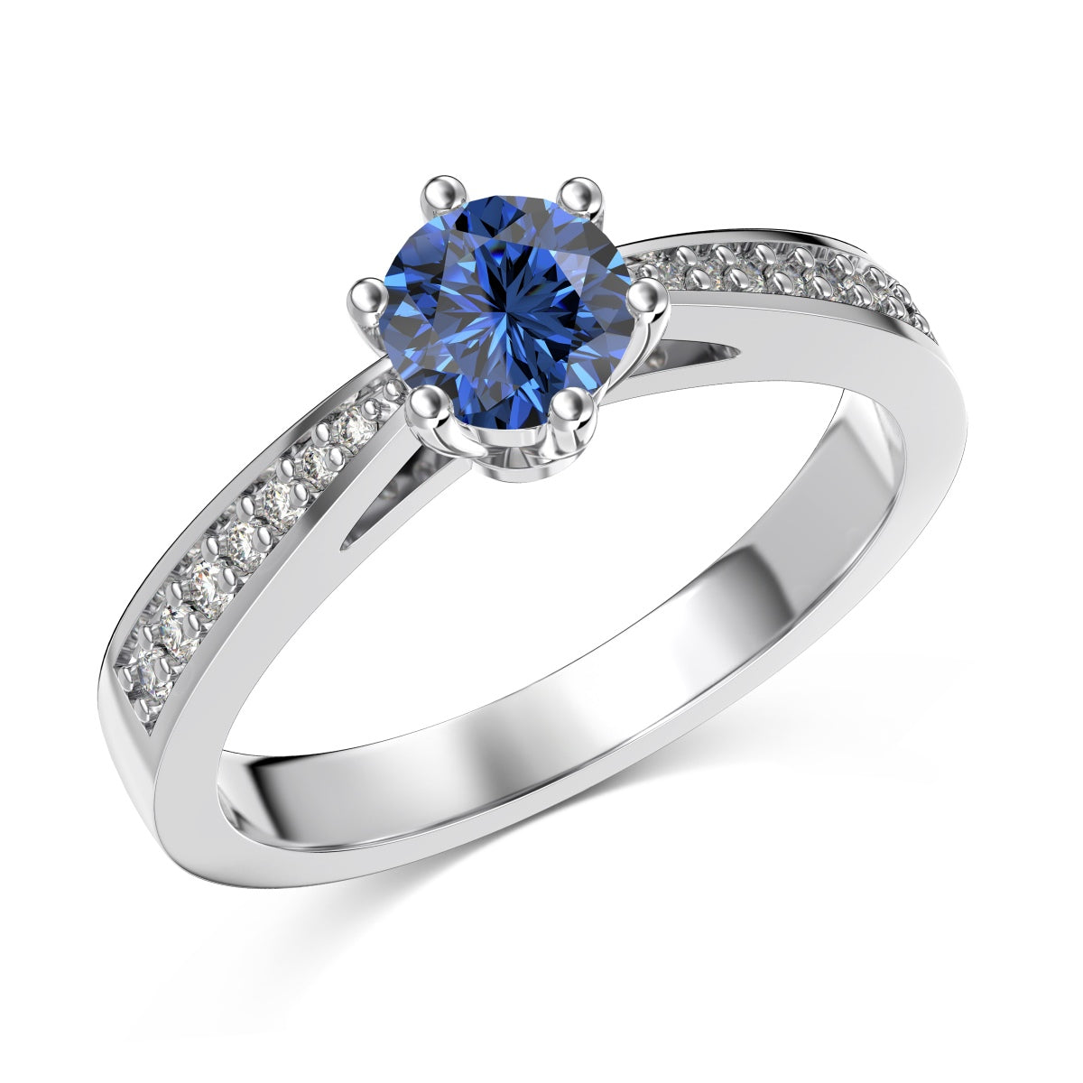 Sapphire Silver Ring - September Birthstone