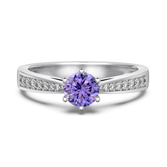 Amethyst Silver Ring - February Birthstone