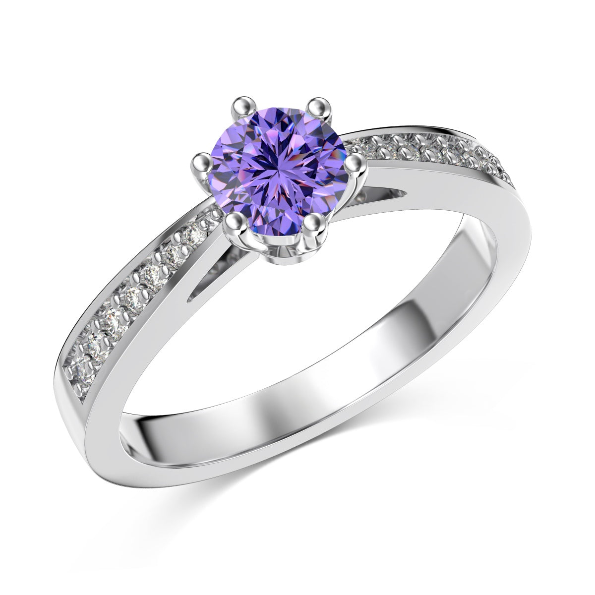 Amethyst Silver Ring - February Birthstone