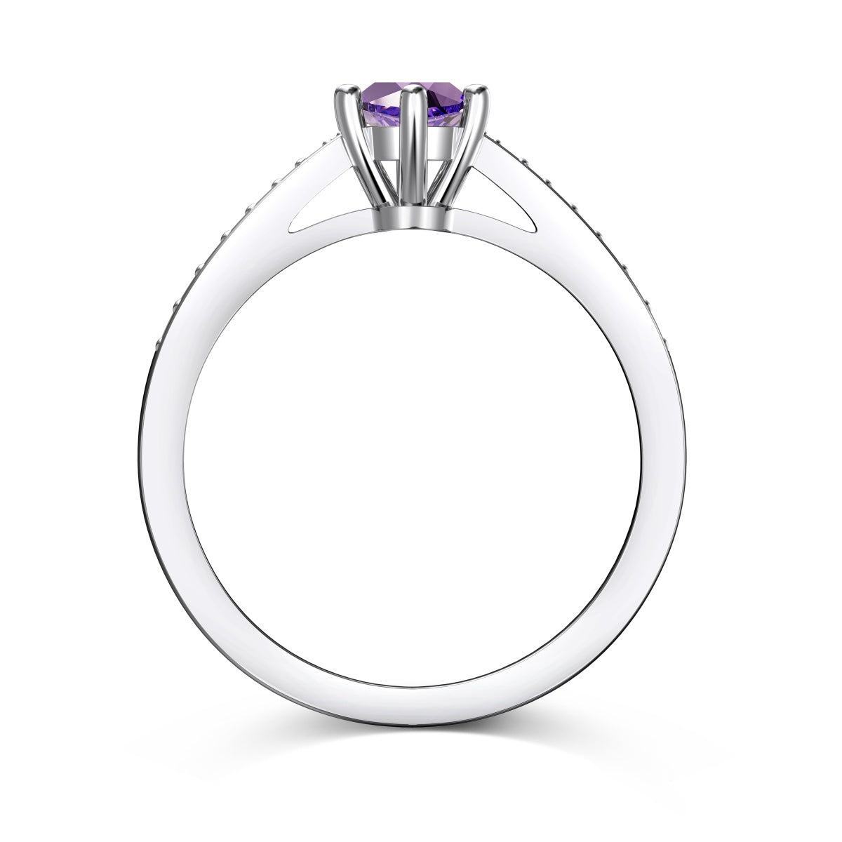 Amethyst Silver Ring - February Birthstone