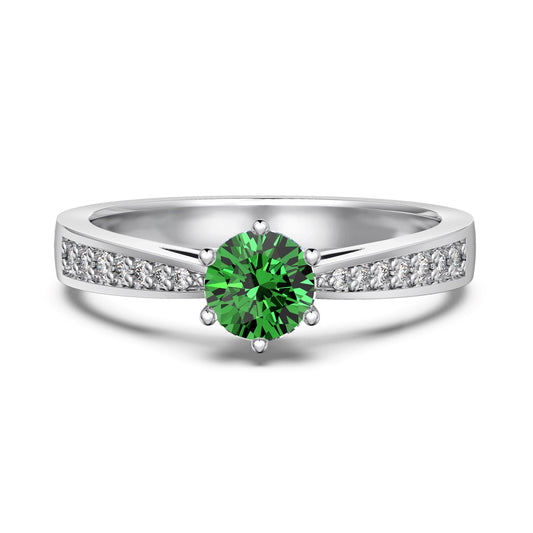 Emerald Silver Ring - May Birthstone