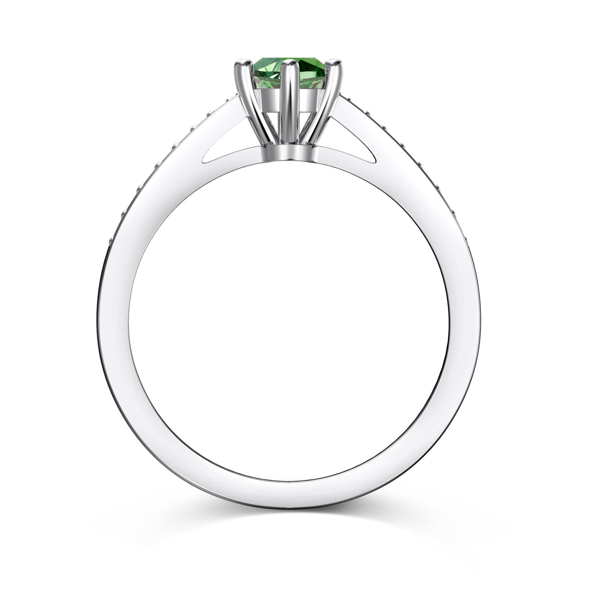 Emerald Silver Ring - May Birthstone