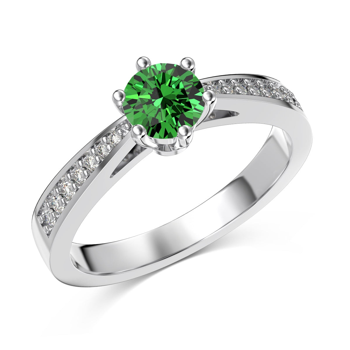 Emerald Silver Ring - May Birthstone