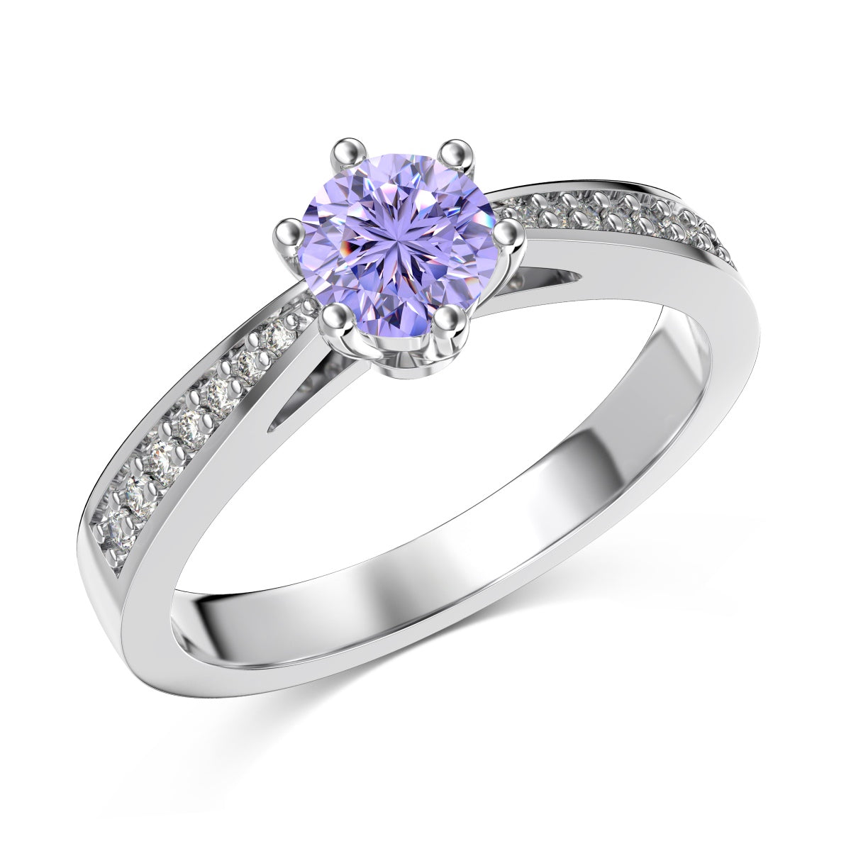 Lavender Amethyst Silver Ring - June Birthstone