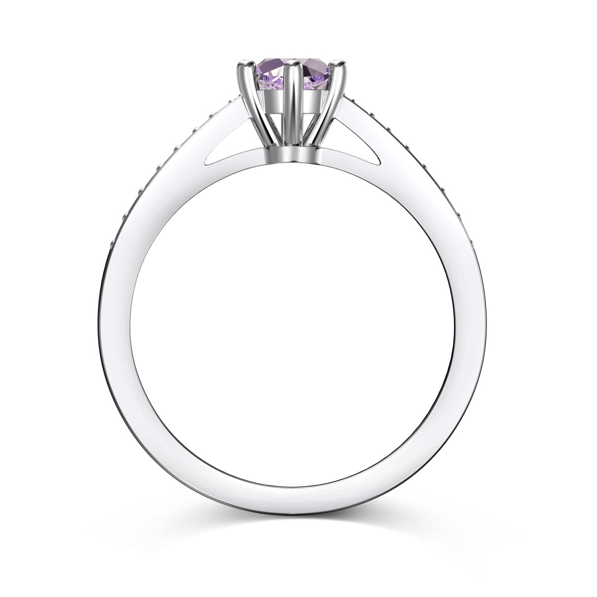 Lavender Amethyst Silver Ring - June Birthstone