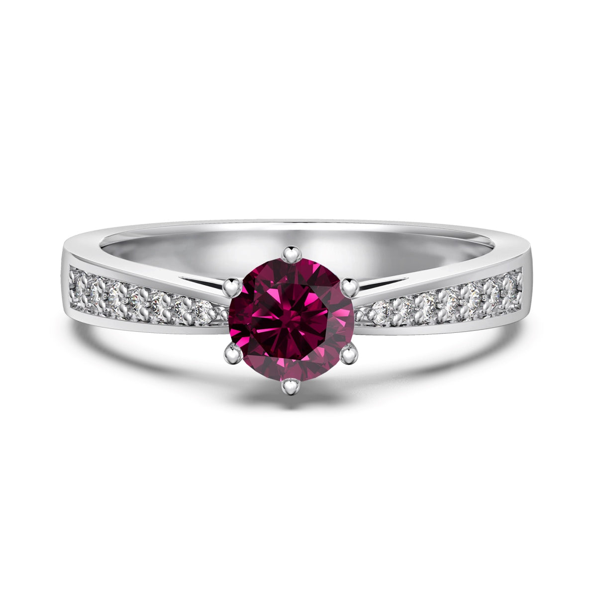 Ruby Silver Ring - July Birthstone