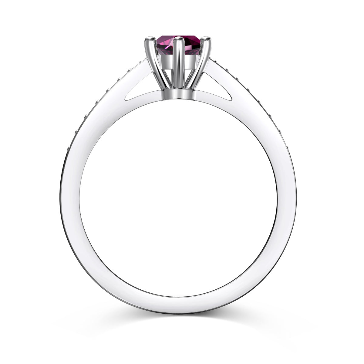 Ruby Silver Ring - July Birthstone