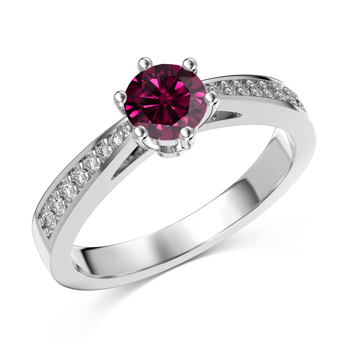 Ruby Silver Ring - July Birthstone