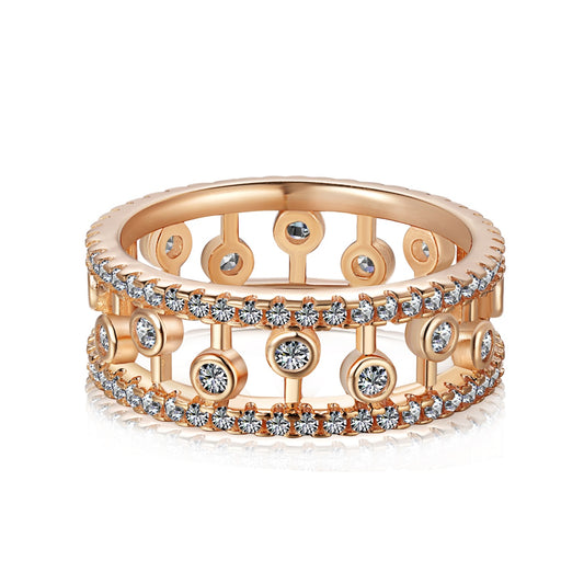 "Gold-Plated Zirconia Elegance Ring"