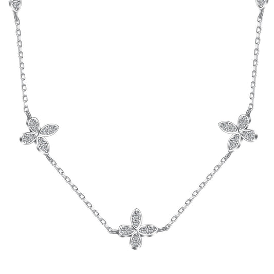 "The Gilded Luck: Clover on a Sterling Silver Necklace Chain" 