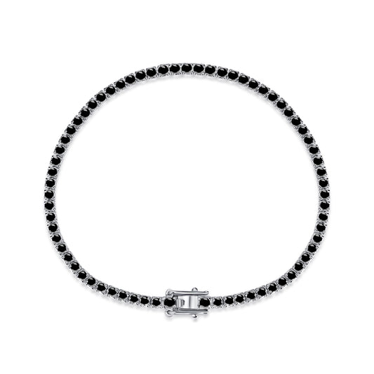 Silver Bracelet with Black Zirconia Stone