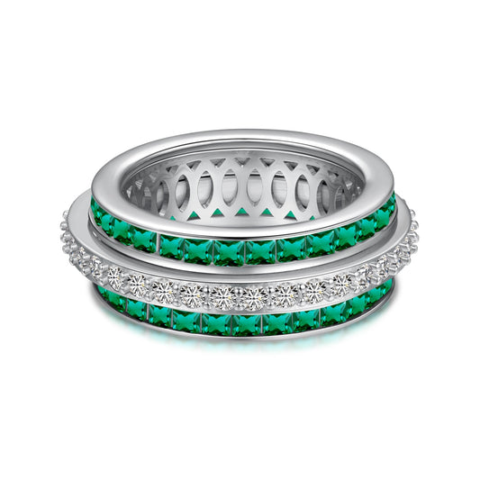 Green Stone Band Ring