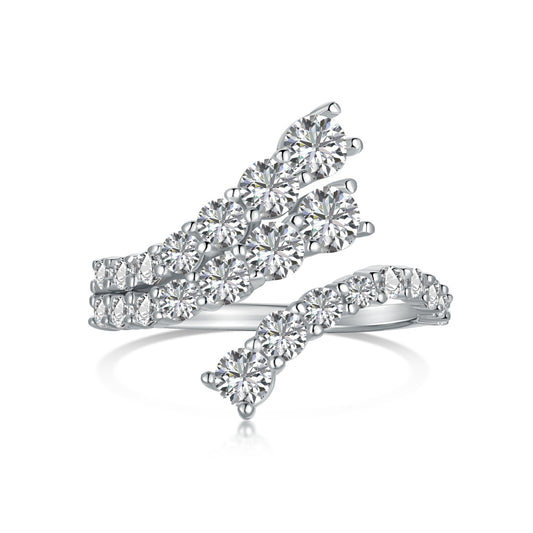 "Radiant Whispers: Sterling Silver Zirconia Sparkle Ring"