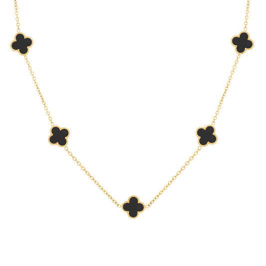 18K gold plated Stainless steel Clover Necklace