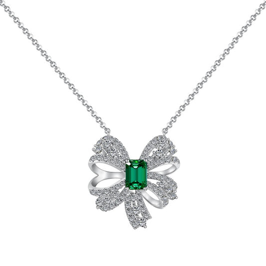 Silver Green Zirconia Necklace