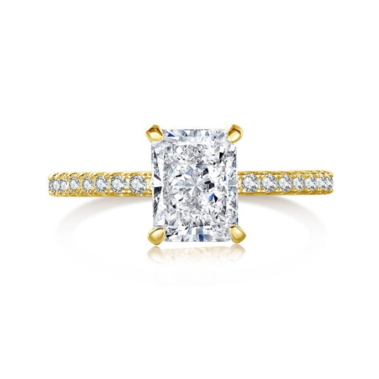 "Gilded Radiance: Gold-Plated Silver Ring with Zirconia Brilliance"