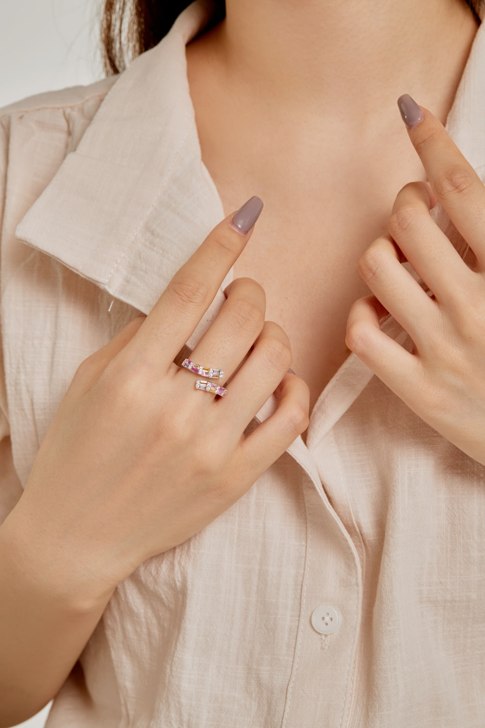 Radiant Silver Cocktail Ring with Zirconia